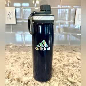 Adidas Midnight Blue with Holographic Logo Stainless Steel Water Bottle NWT 18oz